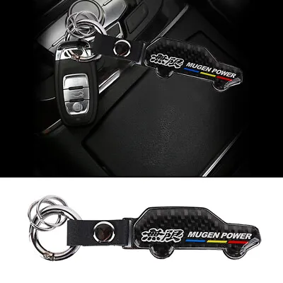 1Pcs JDM Mugen Black Real Carbon Fiber Car Keychain Key Ring SUV Style Key Chain • $12.88