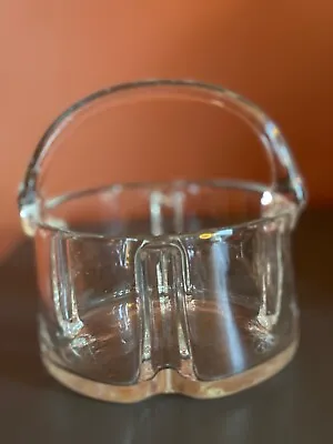 Vintage Glass Basket 6 Inch Clear Wedding Bridal Easter Baby Shower • $15.99