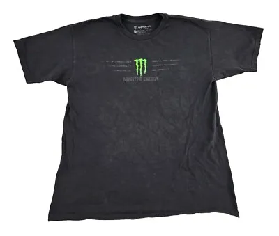 Monster Energy Shirt Mens Large Black Drink Logo Motocross Dirt Bike Adult A30 • $20.15