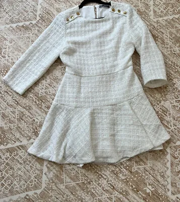 $12 • Buy Zara Dress Tweed White Medium