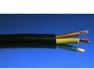 £5.49 • Buy Tough Rubber Flex Cable 6mm Black Tri-flex Per Metre 3 Core Cooker Hobs Ho7rnf
