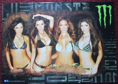 2013 Sexy Girl Dorm Poster ~ MONSTER ENERGY DRINK Magda Mercedes Carissa & Erika • $10.95