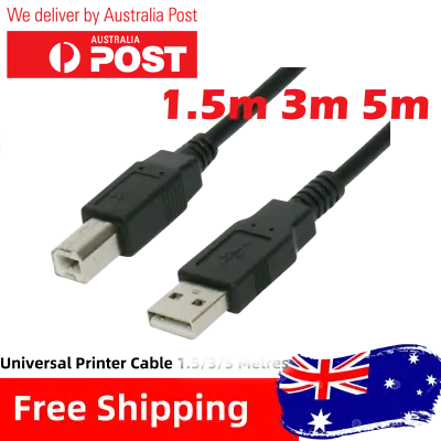 $9.99 • Buy Universal Printer Cable Cord For Brother HP Epson Canon USB Male Type A To B