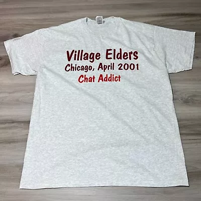 Vintage Chicago Village Of Elders Shirt Mens XL Gray Short Sleeve Graphic EUC • $18.88