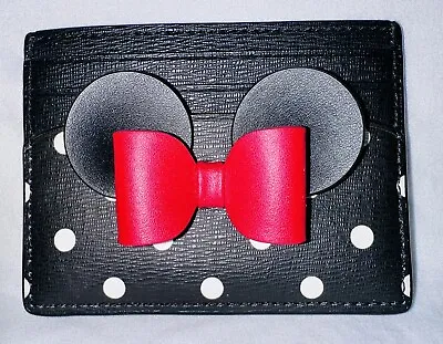 Kate Spade Disney Minnie Mouse Red Bow Slim Credit Card Case Holder Wallet • $13.50