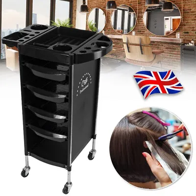 Salon Hairdresser Barber Hair Storage Trolley 4 Drawers Rolling Cart With Wheels • £39.94