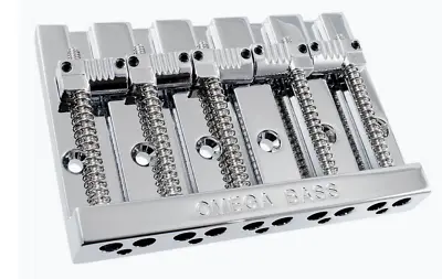 Chrome OMEGA Grooved Badass V Style 5-string Bass Guitar Bridge BB-3361-010 • $55