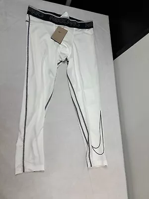 Nike Pro Mens 3/4 Tight Pant Dri-Fit Iron White Training DD1919-100 Many Sz New • $21.24