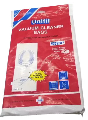 Unifit Vacuum Cleaner Bags UNI-113 Pack Of 5 Bags (ideal For Hoover ) See List. • £4.49