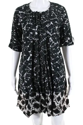 Thakoon For Target Womens Cotton Abstract Pleat Button A-Line Dress Black Size M • $40.81