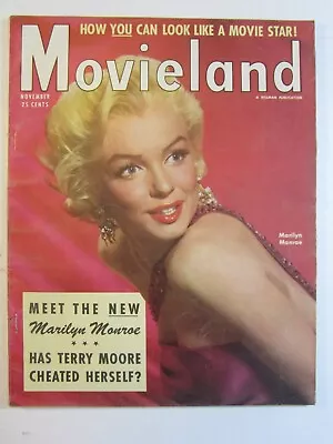 Movieland Magazine November 1954 VG/FN   Marilyn Monroe Cover! Grace Kelly • $99