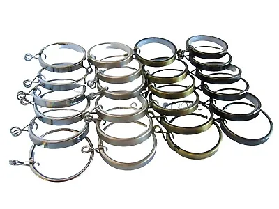 6 Metal Curtain Pole Rings - Internal Diameter 35mm - Nylon Lined Quiet Running • £7.60