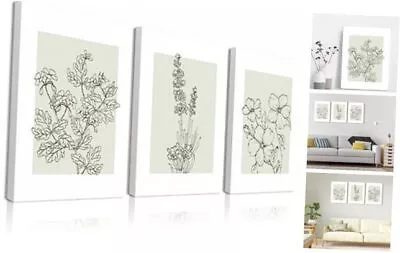  Modern Minimalist Line Flower Canvas Wall Art 3 Piece Boho Botanical Plant  • $44.04