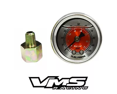 Ford 5.0 Mustang Efi Fuel Rail Pressure Gauge Kit Red • $32.88