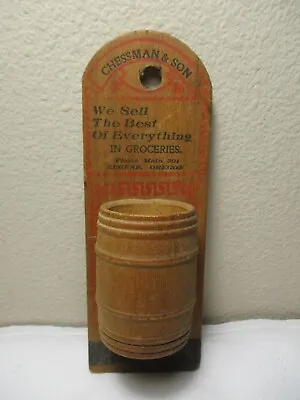 1900 Chessman & Son Eugene Oregon Groceries Advertising Wood  Match Holder Safe • $20