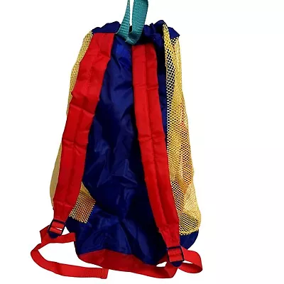 Vintage Primary Color Block School Duffel Rucksack 2 Strap Backpack Bag Gymboree • $30