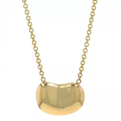 Tiffany & Co. Elsa Peretti Bean Necklace 18  - Yellow Gold 18k Converted • $1199.99