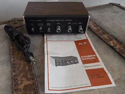 REALISTIC SOLID STATE STEREO AMPLIFIER SA-10 With Owner's Manual • $45