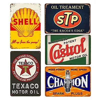 Vintage Auto Motorcycle Oil Gasoline Metal Tin Signs Retro Garage Metal Signs Ol • $34.98