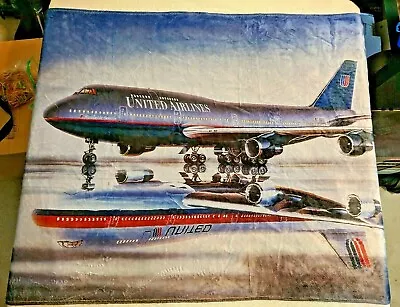 $195.99 • Buy RARE United Airlines Boeing 747 Throw Blanket 30x60 Updated Logo - New