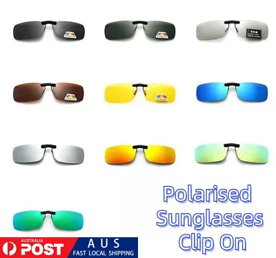 Polarized UV400 Sunglasses Clip On Driving Glasses Night Vision Len Unisex Au • $11.66