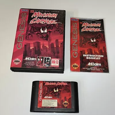 Spider-Man And Venom: Maximum Carnage (Sega) With Manual Authentic Tested • $49.94