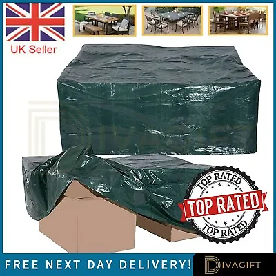 Heavy Duty Waterproof Tarpaulin Garden Furniture Cover For Rattan Table Sofa New • £136.85