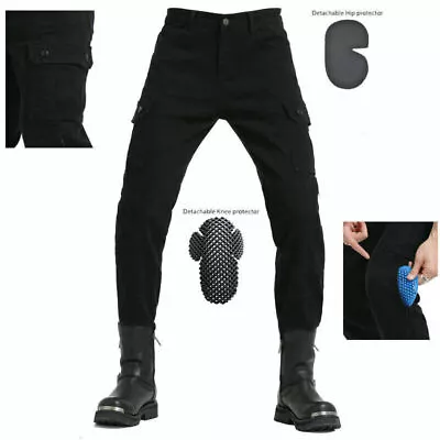 Unisex Riding Motocross Pants Jeans Slim Road Cotton Trousers Casual Hip Kneepad • $69.99