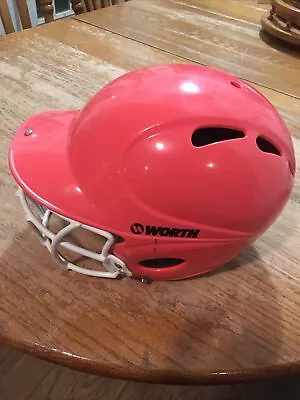 WORTH Low Profile Pink Softball Batting Helmet W/ Face Guard 6-1/8-6-7/8 LPTB1 • $24