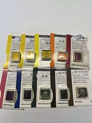 Daler Rowney Artists Watercolour 1/2 Pans (Set 6) • £20