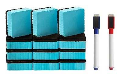 12 Magnetic Whiteboard Refrigerator Dry Erasers 2  Colored Markers Pens Calendar • $8.99