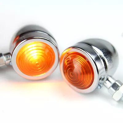 Chrome Motorcycle Turn Signals Bullet Lights Blinker Indicator For Harley Honda • $8.95