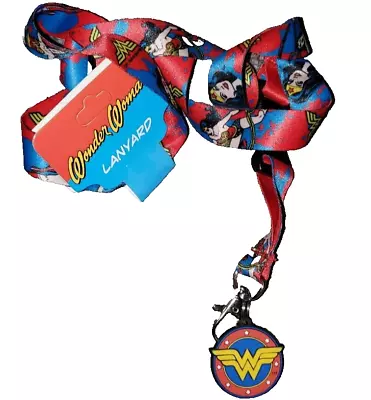 Wonder Woman Superhero Comic Movie Logo ID Badge Holder Lanyard Keychain • $9.90