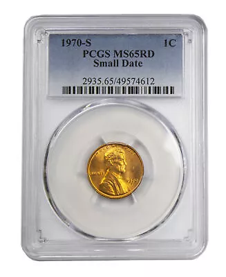 1970 -S Lincoln Cent Small Date Mint PCGS MS65RD Red • $23.26