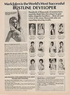 1972 Mark Eden Bustline Developer - Women Before After Bra Pic - Print Ad Photo • $9.79