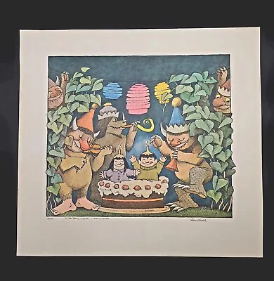 RARE MAURICE SENDAK SIGNED ART Where The Wild Things Are Birthday Party Limited • $2250