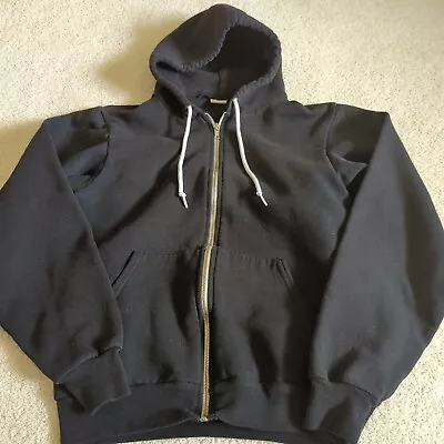 American Apparel Hoodie Adult Small Black F497 Zip Fleece Lined Jacket USA  * • $23