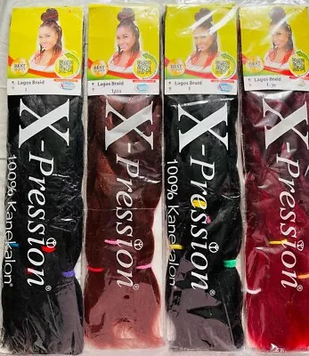 X-PRESSION Ultra Braid Pre Stretched Xpression Braiding Hair Kanekalon 46 Inches • £2.50