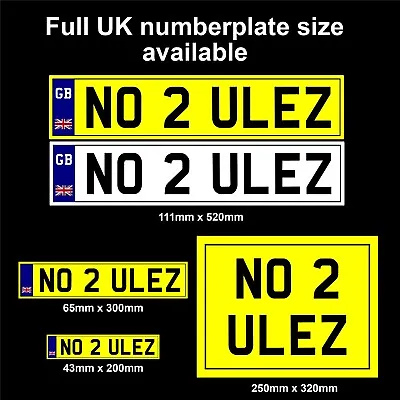 No 2 ULEZ Number Plate Style Sticker / Magnet / Plastic Weatherproof • £3.99