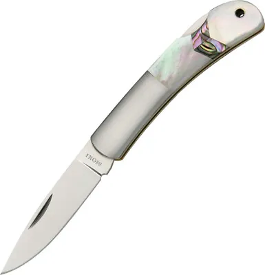 Moki Meek Lockback White MOP Folding AUS-8 Steel Pocket Knife 102EG • $125.85
