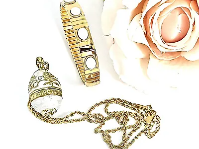 Designer Fabergé Easter Egg Faberge Egg Necklace & Bracelet SET 24kGOLD HANDMADE • $99