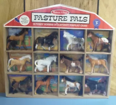 Melissa & Doug Pasture Pals - 12 Fuzzy Horses In Wooden Barn Display - New • $30