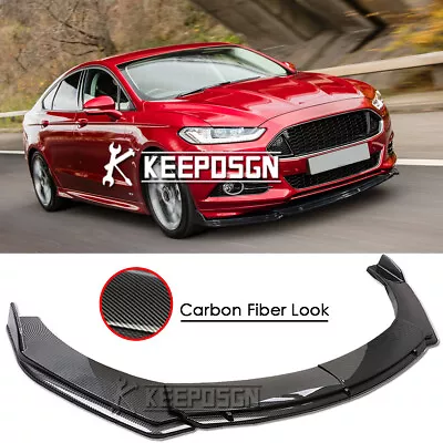 Front Bumper Lip Splitter Spoiler Body Kit CARBON Look For Ford Mondeo MK4 MK5 • $89.07