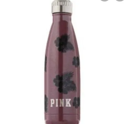 New PINK Victoria's Secret Stainless Water Bottle Bayberry Hibiscus Flower 17oz • $13.95