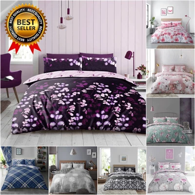 £18.99 • Buy 4 Pcs Complete Bedding Set Duvet Cover With Fitted Bed Sheet Single Double King