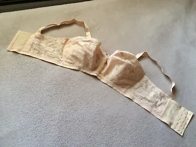 LADY CAMEO 40i  BEIGE CUSTOM FIT LACE SOFT CUP BRA   STYLE 708 NWOT • $44.95