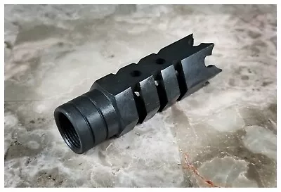 .308 308  5/8x24 TPI Thread Shark Muzzle Brake Black Steel Free Washer • $17.99