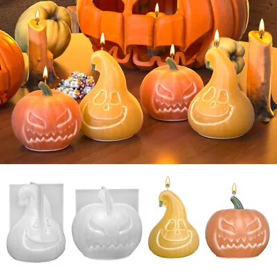 £4.79 • Buy 3D Halloween Pumpkin Silicone Cake Decor Mold Scented Wax Soap Candle Mould Tool