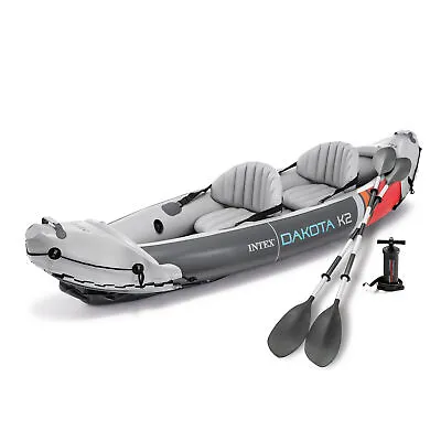 Intex Dakota K2 2 Person Vinyl Inflatable Kayak And Accessory Kit W/ Oars & Pump • $174.03