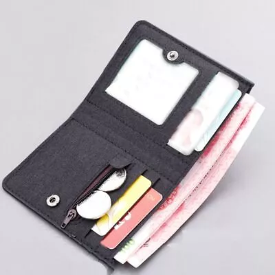 Wallet Coins Purse ID Card Holder Slim Billfold Canvas Wallet Men Short Wallet • £4.58